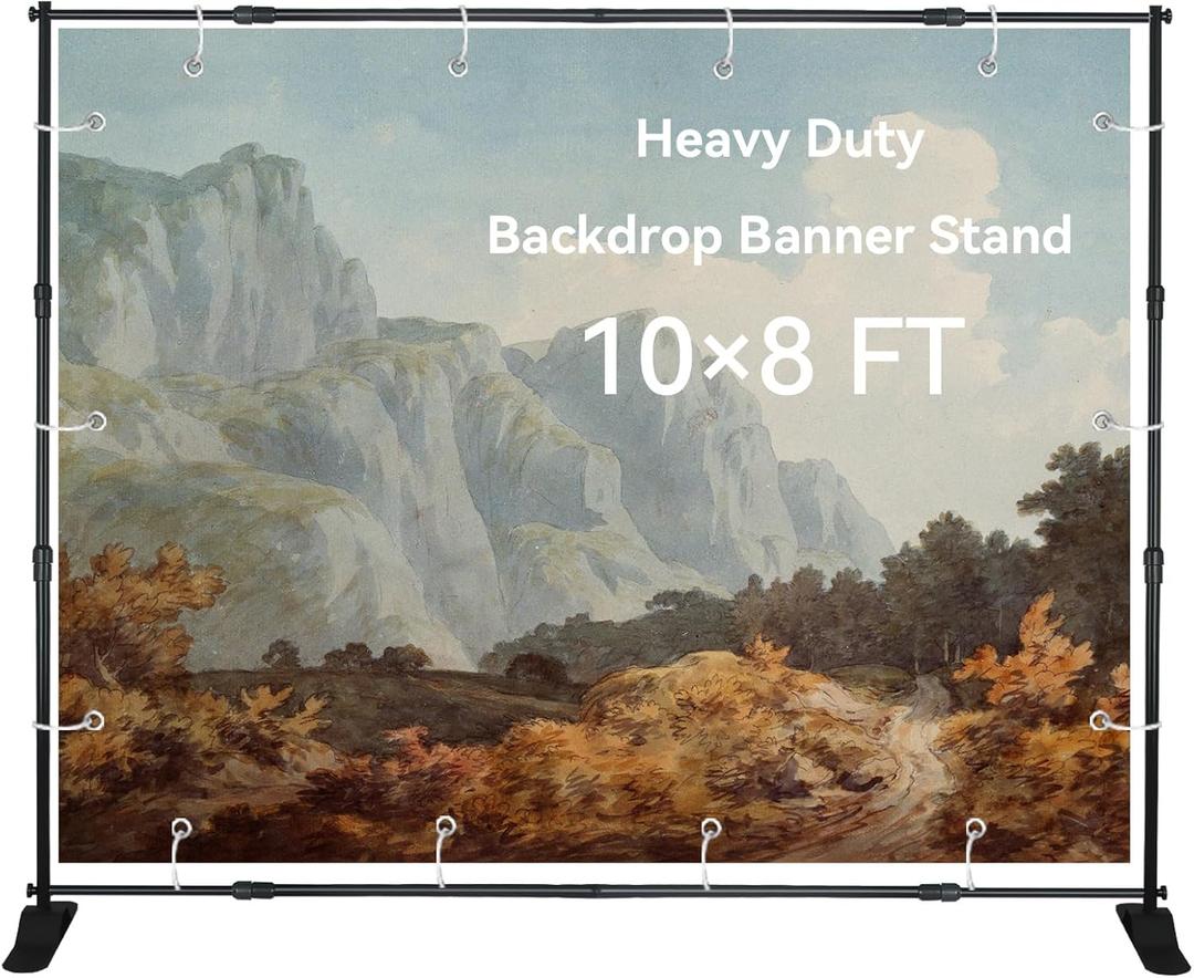 WEWLINE 8×10ft Backdrop Banner Stand Step and Repeat Background