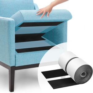 4.4''16.5 Feet Black Heavy Duty Hook and Loop Tape Adhesive, Keep Couch Cushions from Sliding or Blowing at Outdoor, Picture Wall Hanging, No Punching Wall Mounting, Keep Your Carpet Rugs in Place