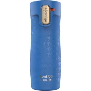 Contigo x Ally Love Stainless Steel Vacuum-Insulated Travel Mug with Autoseal and Easy Clean Lid, Spill-proof, Keeps Drinks cold 24 hrs & hot for 11 hrs, BPA Free, 16oz. West Loop 3.0, Stellar Jay (16oz (Single Pack))