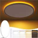 19 Inch Flush Mount Ceiling Light with Night Light, 45W 4500LM, Dimmable LED Ceiling Lights Fixture with Remote Control, 3000K/4000K/6500K Selectable, Slim Bright Bedroom Light Fixture, Round White