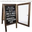 Excello Global Products Large Wooden A-Frame Sign 36x20 Felt Letter Board with Changeable Letters & Enclosure-Freestanding Rustic Vintage Message Felt Board-Double Sided Display-Standing Sidewalk Sign