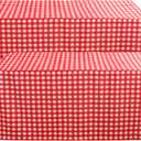 HolidayIdeas 2 Pack Checkered Fitted Table Clothes - 48 x 24 Inch - Rectangle Tablecloths for 4 Foot Tables, Buffalo Plaid Table Covers for Party, Picnic, Trade Show (Red and White)