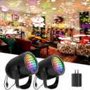 2 Set - Christmas Snowflake Led Projector Lights, Mini Adjustable LED Snowflake Projector Lights for Christmas Indoor Birthday Party and Garden DecorationFurniture Decoration (Orange)