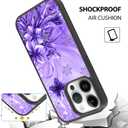 OOK Magnetic for iPhone 15 Pro Max Case Purple Butterfly with Flower Nebula Space Design [Compatible with MagSafe] Hard PC+Soft TPU Bumper Anti-Slip Ultra Thin Case, Light Purple