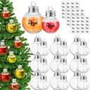 Patelai 30 Pcs Christmas Clear Plastic Fillable Ornaments for Tree Christmas Drink Balls Plastic DIY Hanging Pendant Ball for Crafts Home Wedding Party Decor (50,100 ml)