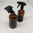 Glass Spray Bottle with Silicone Sleeve Protection, Amber Glass Spray Bottle Set for Window Cleaner Aromatherapy Facial Hydration Watering Flowers Hair Care 2 Pack/16 oz (Black & Brown)