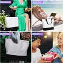 Wesiti 28 Piece Blank Canvas Tote and Makeup Bag Bulk Plain Cotton Tote with Handle Cosmetic Pouch with Zipper Reusable Grocery Bag for DIY Sublimation Embroidery Craft Wedding Christmas Gift