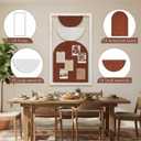 Yerliker 28.7 x 16 Inch Arched Felt Bulletin Board Boho Abstract Geometric Style Wall Decoration,Medieval Modern Style Bulletin Board, Boho Wall Art for Bedrooms, Living Rooms, Offices, 17.3"L x 17.3"W