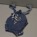 Baby Girls Summer Denim Romper Clothes Dress Newborn Onesie Sunsuit 3 6 9 12 18 Months One-Piece Jumpsuits Outfits (Blue-lil Sis)