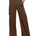 ANRABESS Womens Wide Leg Scrub Cargo Pants High Waisted Lightweight Casual Relaxed Fit Pants 2026 Vacation Y2K Streetwear Coffee Small