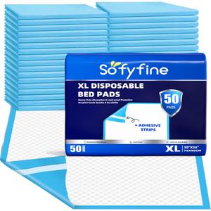 SOFYFINE 100 Count Bed Pads 30"x36" (No Adhesive Strip) Thicken Adults Incontinence Underpads Disposable, Heavy Duty Absorbent Chucks Waterproof, XL Extra Large Puppy Pee Training Pad
