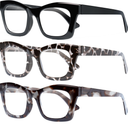 CCVOO 3 Pack Oprah Reading Glasses for Women, Eyeglasses, Blue Light Readers for Women, Computer Eye Glasses, Cheaters, +1.00