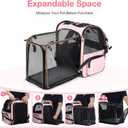 Lekebobor Large Cat Backpack Carrier Expandable Foldable Pet Carrier Backpack for Small Dogs Puppy Medium Cats Fit Up to 18 Lbs for Travel, Hiking,Pink