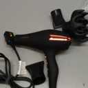 TREZORO Professional Hair Dryer with Diffuser, Ionic Ceramic Tourmaline Technology, 2000W Fast Quiet Drying, With Narrow & Wide Concentrator Nozzles, 3 Heat & 2 Speed Settings, Cool Shot Button, Black