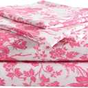Betsey Johnson - Twin Bed Sheets, Soft Bedding with Matching Pillowcase, Fade & Wrinkle Resistant, Lightweight for Year Round Use, Dorm Essentials (Betsey's Toile Pink)