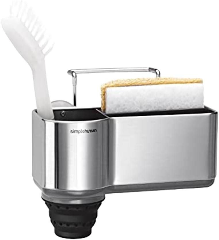 Simplehuman Sink Caddy Sponge Holder, Brushed Stainless Steel (7-1/8" x 4" x 4-3/4" h)