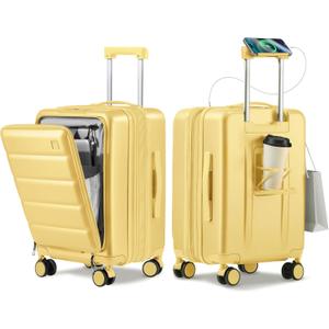 20IN Expandable Carry On Luggage-Banana Yellow, 20 Inch-EXT
