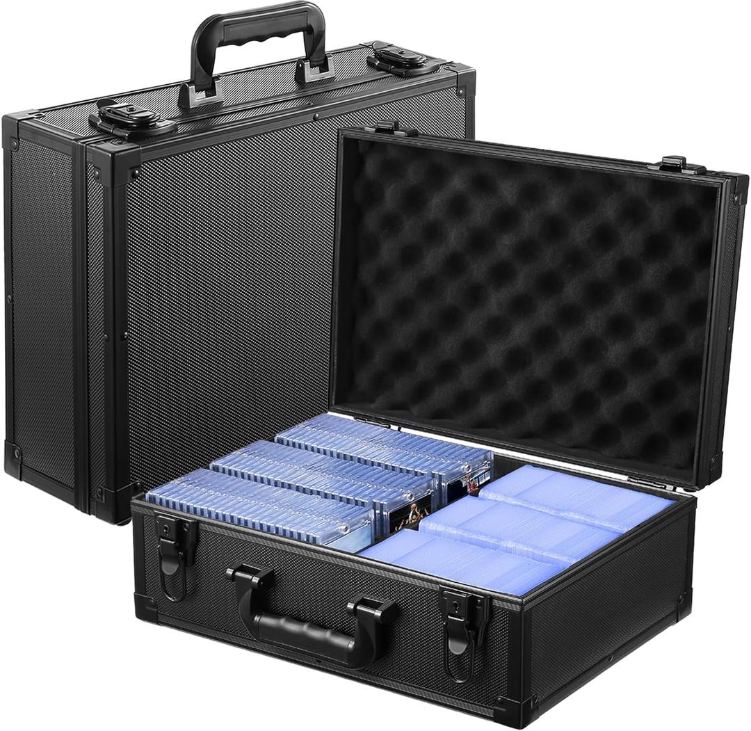 WOT I Trading Card Storage Box | Holds 600+ Toploaders | Sports Card Storage Case for 3x4 Rigid or Magnetic Card Holders/Sleeved Cards | Card Holder Box for Top Loader