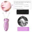 WAYCOM Ladies Facial Hair Remover Electric Women's Beauty Epilator Facial Threading Hair Removal Shaver Face Massager Pull Faces Delicate Device Depilation -Birthday Christmas Day Present(Purple)