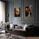 NCYEL 2Pcs Dark Academy Canvas Wall Art Painting Book Reading Print Vintage Style Drawing Gothic Poster Girl Street Scene Picture Library Study Bedroom Decor Literature Gallery 16x24 Inch Unframed (16"Wx24"H2)