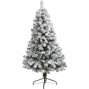 Nearly Natural 5ft. Flocked West Virginia Fir Artificial Christmas Tree