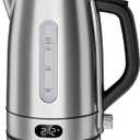 Electric Kettle,Temperature Adjustment, Stainless Steel Filter and Kettle,1.7L Tea Kettle & Hot Water Boiler For Coffee & Tea, Automatic Shut Off, 1500W, Silver