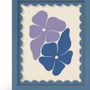 8x10 Picture Frame with Real Glass, Wooden cute 8 x 10 Photo Frame with Wavy Mat for Tabletop and Wall Hanging, Blue, 1 Pack