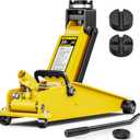 AUTOWN 3 Ton (6600 lbs) Floor Jack, Heavy Duty Steel Hydraulic Jack for Car, Low Profile Floor Jack with Rubber Pad, Quick Lift Car Jack with Lifting Range 7.1'' to 20.9'', Yellow