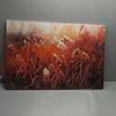 Sense&Sensitivity Arts - Reed Landscape Oil Painting Print Red Abstract Wall Art Modern Vintage Red Grass Wall Decor Abstract Art Wall Decor for Living Room Kitchen Bathroom Bedroom Office Hallway