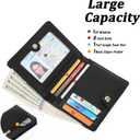 GOIACII Women's Small Bifold Cute Bow Wallet Rfid Blocking Ladies Card holder Wristlet with Zipper Coin Pocket Black