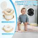 Orzbow Portable Potty Training Toilet, Travel Potty Seat for Toddler Boys Girls, Toilet Training Essentials, Foldable, Includes Free Travel Bag and Disposable Liners, Indoor/Outdoor Use, Khaki