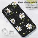 LEECG for iPhone 12 Mini Case, Astronaut Floral Butterfly Print Creative Design Phone Cover Anti Scratch Soft Microfiber Lining Liquid Silicone Phone Case 12 Mini-Daisy Black