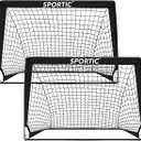 2 Pack 4' x 3' Soccer Goal Net Set, Pop Up Kids Practice Soccer Goals for Indoor and Outdoor.Portable Soccer Net with Carrying Bag & Ground Pegs, Perfect for Backyard, Field, Court