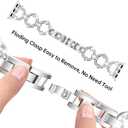 Mesime Compatible with Apple Watch Band 38mm 40mm 41mm 42mm 44mm 45mm 46mm, Women Bling Jewelry Bands with Tempered Glass Screen Protector Case, Shiny Strap for iWatch Series 11/10/9/8/7/6/5/4/3/2/1/SE (Silver)