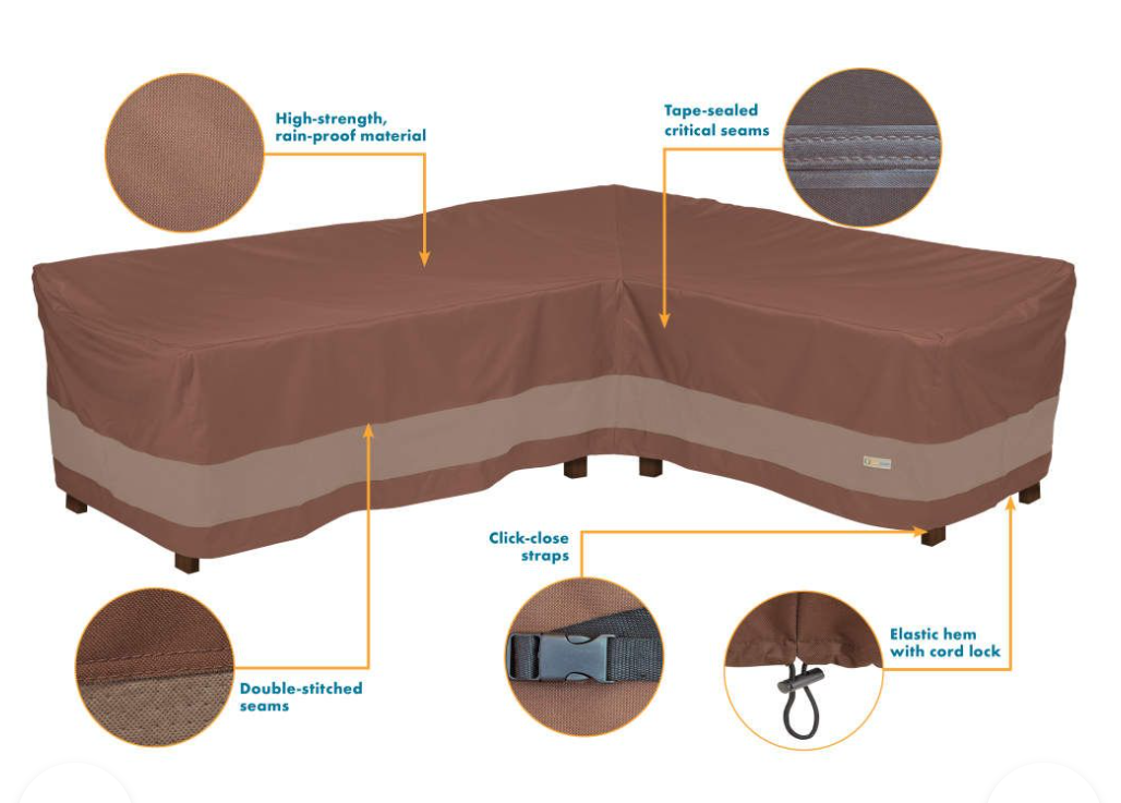 Duck Covers Ultimate Waterproof Patio Right-Facing Sectional Lounge Set Cover, 104 Inch