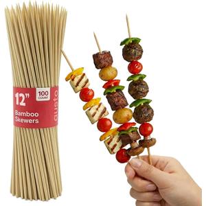 GUSTO [12 Inch - 100 Count] Bamboo Skewers for Shish Kabob, Grilling, Fruits, Appetizers, and Cocktails (Formerly Comfy Package)