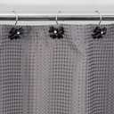 Black White Butterfly Shower Curtain Hooks: 12 Pcs Cute Resin Bow Tie Decorative Rustproof Stainless Steel Rings for Garden Farmhouse Cottage Nature-Inspired & Seasonal Spring Summer Bathroom Bedroom