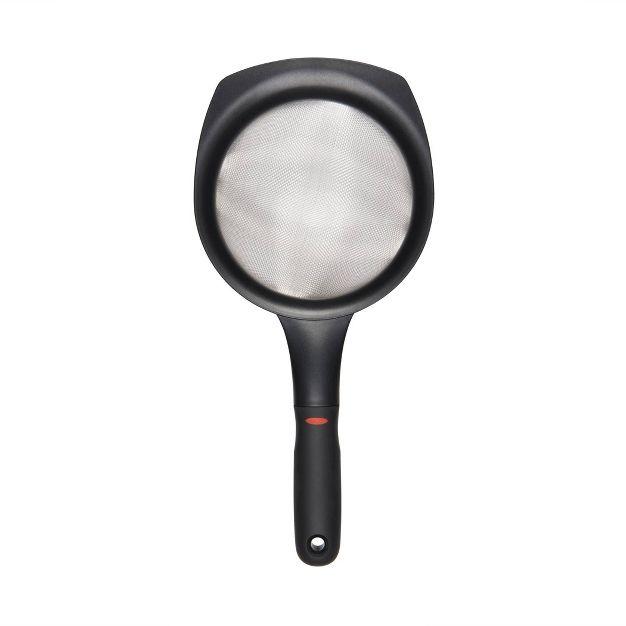 OXO 6" Strainer: Stainless Steel Mesh for Tea, Baking, Rice, Dishwasher-Safe, Black Handle