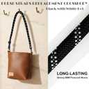 Purse Straps Replacement Crossbody, Paracord Rope Hand Woven Purse Strap with Gold Bag Extender Chain for Long Champ Mini Handbag Adjustable Bag Shoulder Strap for Women, Teens, Black