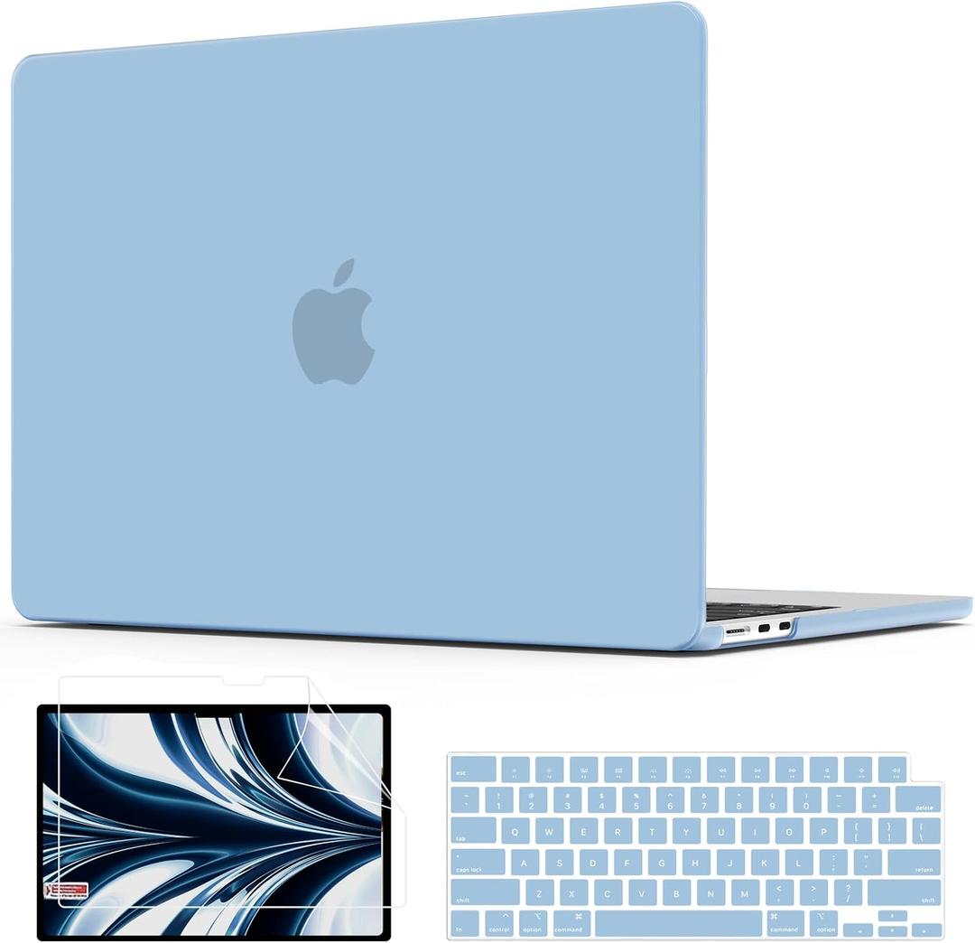 AKIT Compatible with MacBook Air 13 inch Case 2026 2025 2024-2022 M5 M4 M3 M2 Model A3449 A3240 A3113 A2681, Protective Laptop Hard Shell for MacBook Air 13.6" + Keyboard & Screen Cover, Air Blue