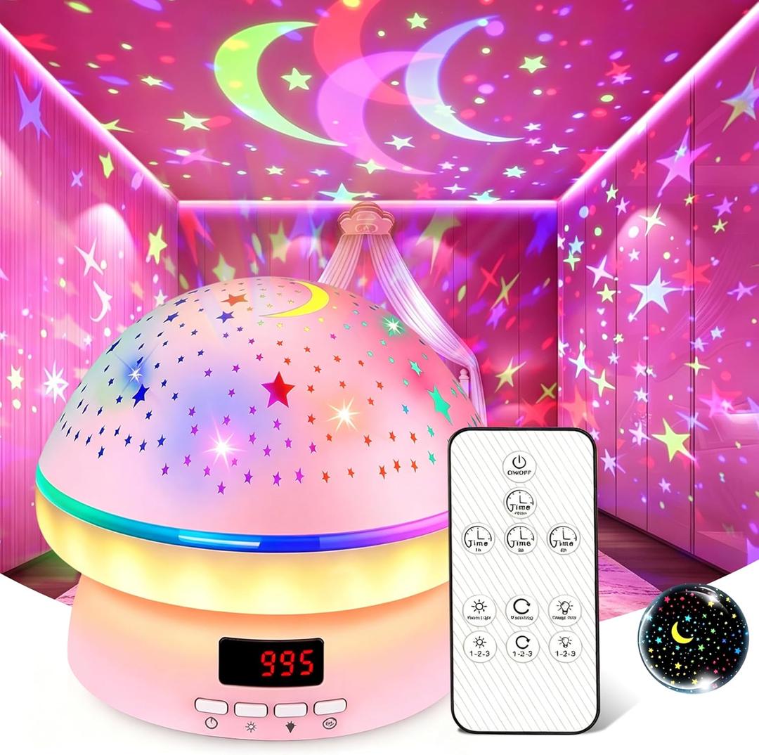 MINGKIDS Toys for 3-8 Year Old Girls Boys,Star Night Light Projector with Hard Projection Cover, Timer&Rotation,2-9 Year Olds Kids Chritsmas Birthday Gifts