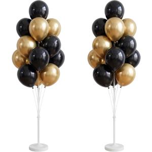 Balloon Column Kit for Floor-Balloon Columns with Stand, Base and Pole,Balloon Tower Backdrop Decoration for Wedding, Baby Shower, Birthday Party, or Bachelorette Parties (Black Gold)