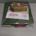 ZOBER Underbed Christmas Ornament Storage Box - Stores 64 3" Ornaments, With Dividers - Tear Proof 600D Oxford Fabric, Ornament Organizer Storage Box, Durable Christmas Containers Holder - Green