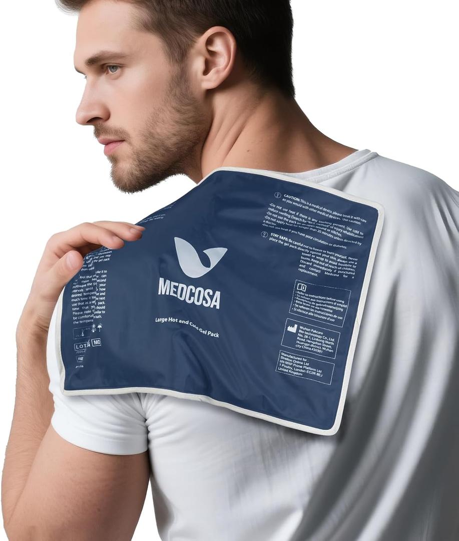 Medcosa Large Gel Ice Pack | Flexible Hot or Cold Pack | Reusable Cold Packs for Injuries, Knee, Back, and Shoulder Pain Relief, Inflammation, Post-Op and More