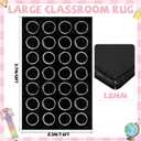 7.6x12 ft Large White Circles Abstract Classroom Rug Black and White Educational Area Mat Circle on Black Play Carpet Back to School Learning Mat for Preschool Playroom Nursery Kindergarten(Circles)