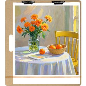 23"x26" Oversized Drawing Board with Clips and Rubber Bands | Big Size Art Board With 2 Clip To Secure Papers. Ideal For Sketching, Art Creation And Studio Use For Artists