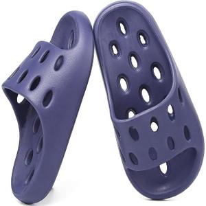 FINLEOO Mens Shower Shoes Wide With Holes Mens Shower Sandals Dry Quickly Non Slip Indoor Slippers Bedroom Pool Spa College Dorm , 8.5-9 X-Wide
