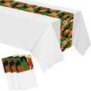 Oudain 3 Pack Camo Tablecloth Camouflage Plastic Disposable Camo Party Tablecover Army Party Decorations for Hunting Military Birthday Supplies, 54 x 108