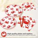 200Pcs Crab Party Decorations Crab Boil Plates and Napkins Red Crabs Summer Seafood Boil Disposable Tableware Sets for BBQ Picnic Cookout Gathering Carnival Birthday Party Supplies Serves 50