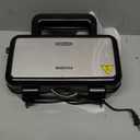 FOHERE Sandwich Maker 3 In 1 Waffle Maker With Removable Plates,1200W Grilled Cheese Maker, 5-gear Temperature Control, Non-stick Coating Easy to Clean, Indicator Lights, Silver/Black